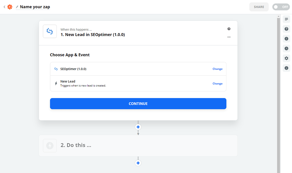 Zapier app étape 2